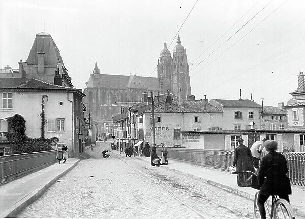 France, Lorraine, Vosges (88), Saint-Die-des-Vosges (Saint die des vosges): the cathedrale of Saint Die, 1915