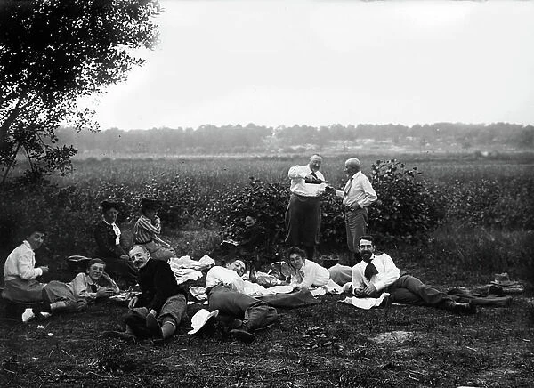 France, Nord-Pas-de-Calais, Pas-de-Calais (62), Neufchatel: September 1901, dejeuner champetre Hardelot-Plage, 1901