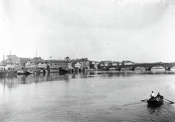 France, Pays de la Loire, Loire-Atlantique (44), Nantes: the Arrival port with sailing boats, 1880