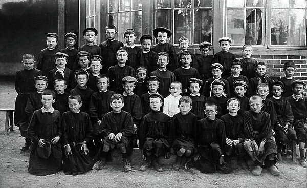 France: primary school of boys in a country village, 1905