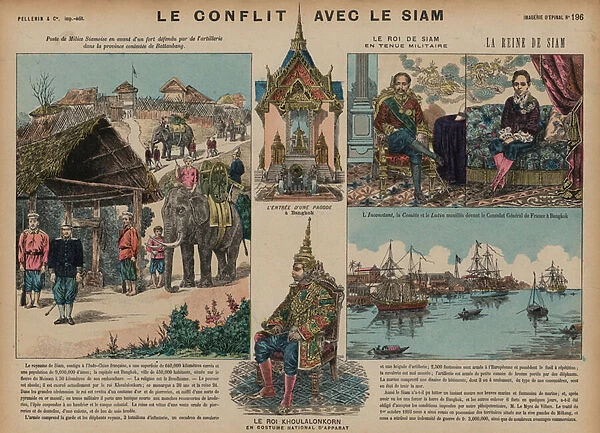 Franco-Siamese War, 1893 (coloured engraving)