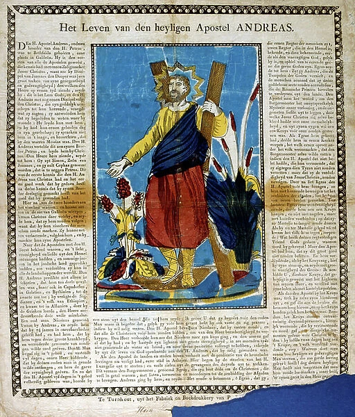 French 19th century illustration depicting St Andrew the apostle