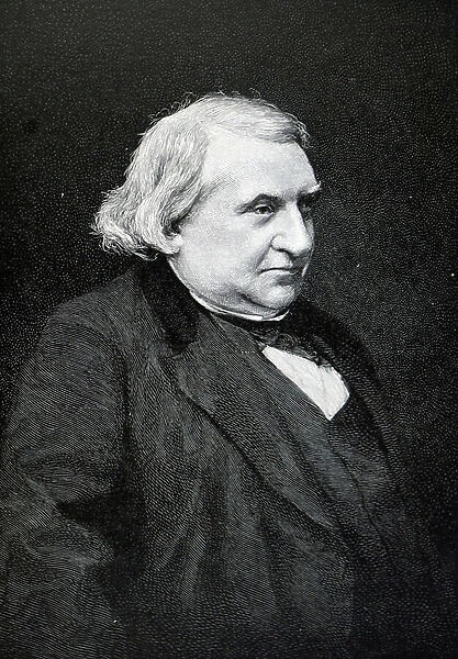 French historian Ernest Renan, 19th century (engraving)