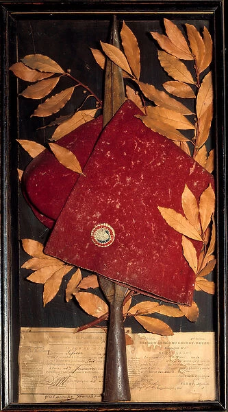 French Revolution, 1789: Phrygian hat, dagger, dead leaves