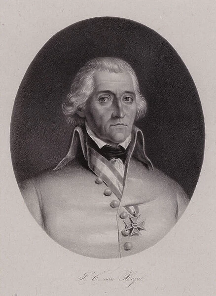 Friedrich Freiherr von Hotze, Swiss born general in the Austrian army during the French Revolutionary wars (engraving)