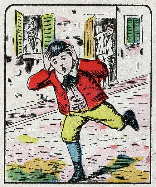 Frightened child, c.1860 (print)
