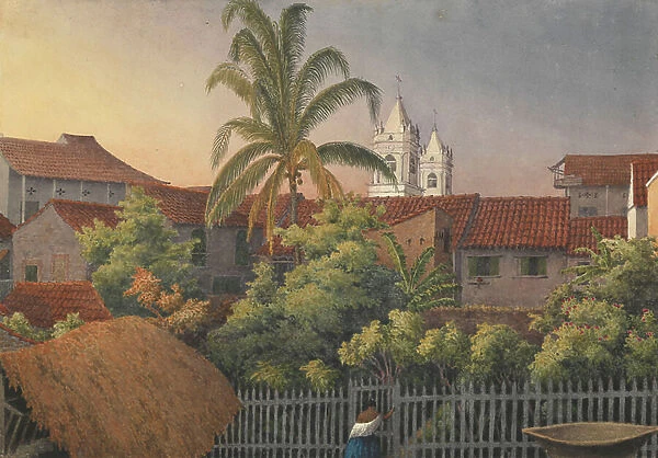 'From a back window in Panama, March 10th 1850', 1850 (watercolour)