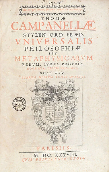 Frontispiece to Universalis Philosophiae by Tommaso Campanella