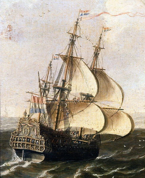 A galleon of the Dutch company of the East Indies, 17th century (painting)