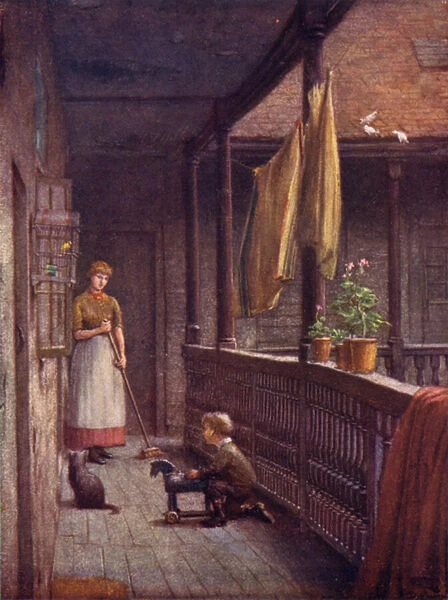 Gallery of White Hart Inn, Southwark, 1884 (colour litho)