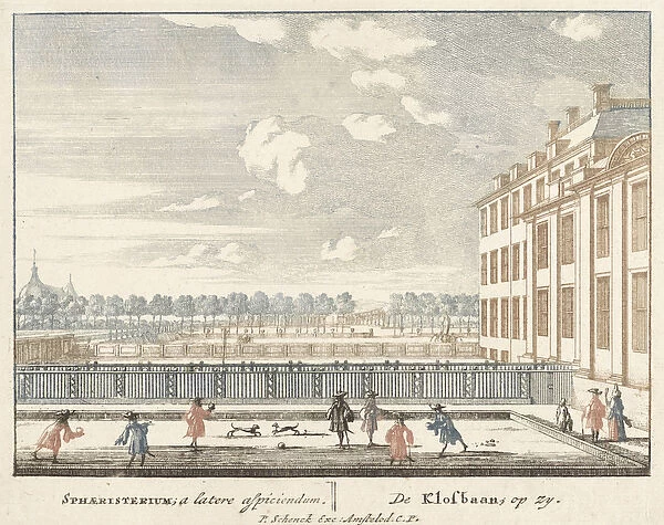 Game of Klosbaan at the Het Loo Palace, 1694-97 (coloured engraving)