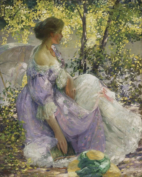 In the Garden, (oil on canvas)