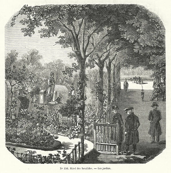 Gardens of the Hotel des Invalides, Paris (engraving)