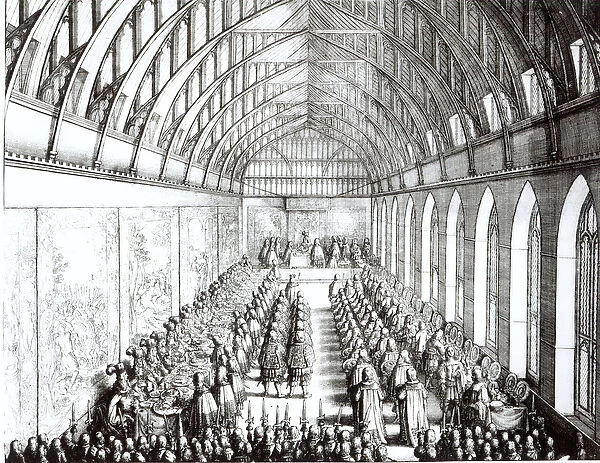 Garter Feast in St. Georges Hall, Windsor, in the time of Charles II, 1672
