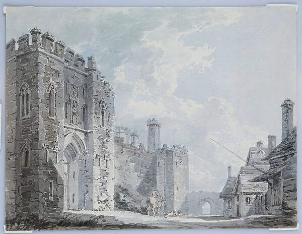 The Gateway, Rochester, c. 1793-94 (pencil & blue grey wash on paper)