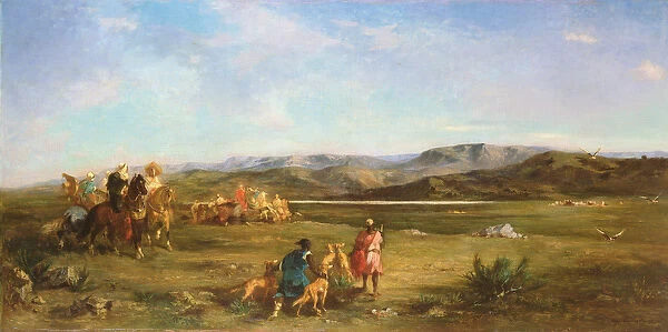 Gazelle Hunt in Chott el-Hodna, 1856 (oil on canvas)