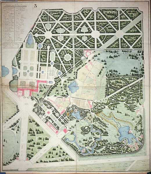 General plan of the parks of the two Trianon Palaces, Versailles