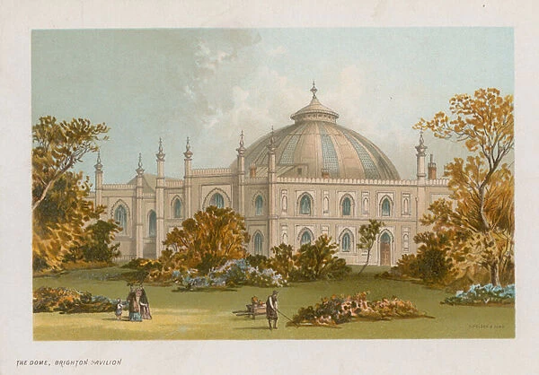 General view of the Brighton Dome (colour litho)