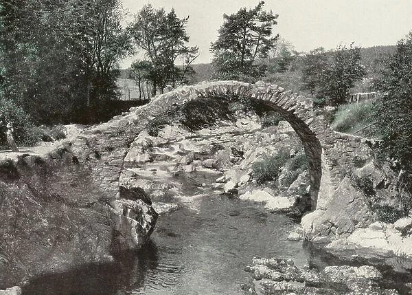 General Wade's Bridge at Carrbridge, Inverness-Shire (coloured photo)