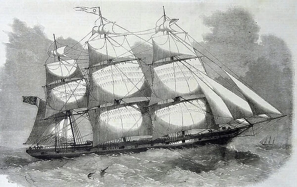 The gigantic clipper-ship Great Australia, 1860 (engraving)