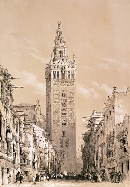 The Giralda, Seville, from Picturesque Sketches in Spain, c. 1832-33 (litho)