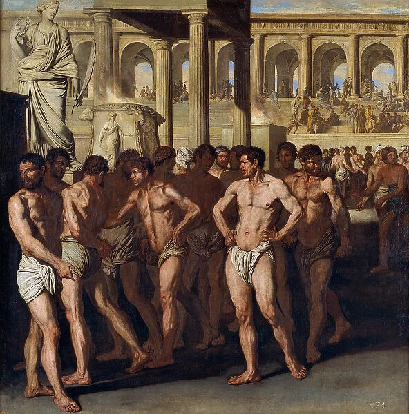 Gladiateurs - Gladiators - Peinture d Aniello Falcone (1600  /  7-1665