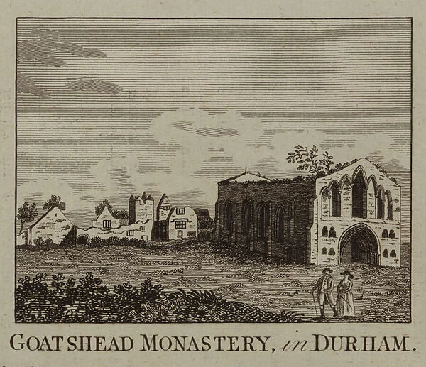 Goatshead Monastery, in Durham (engraving)