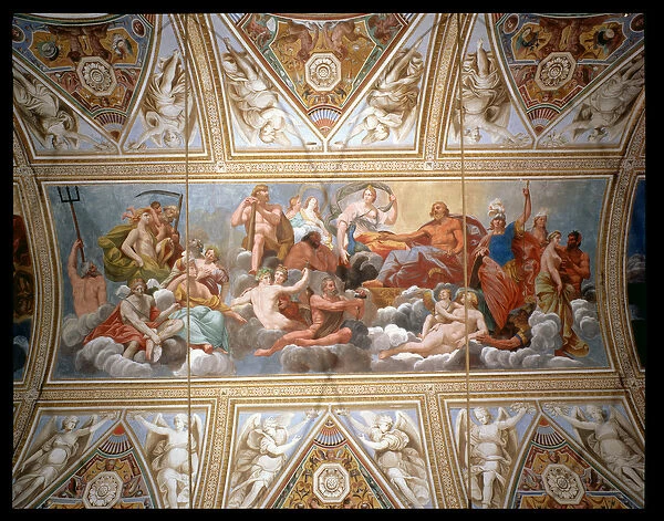The Gods on Olympus, ceiling painting (fresco)