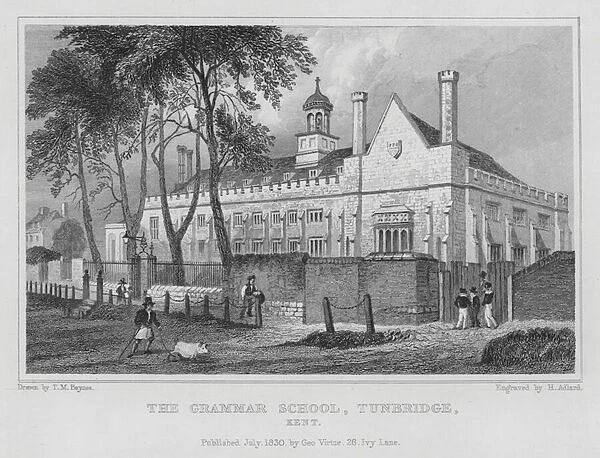 The Grammar School, Tunbridge, Kent (engraving)