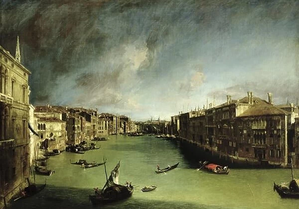 The Grand Canal, View of the Palazzo Balbi towards the Rialto Bridge, 1724 (oil