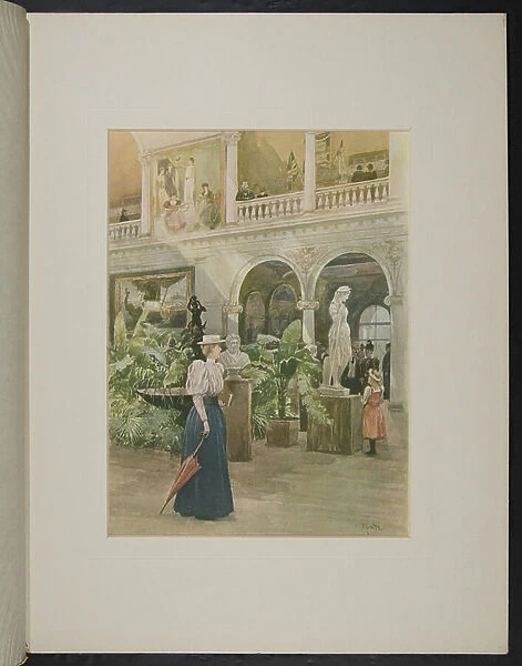 In the Grand Court, Woman's Building, 1893 (lithograph)