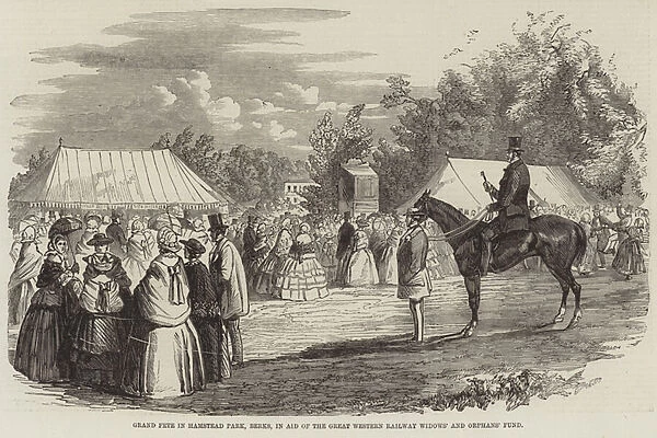 Grand Fete in Hamstead Park, Berks, in Aid of the Great Western Railway Widows and Orphans Fund (engraving)