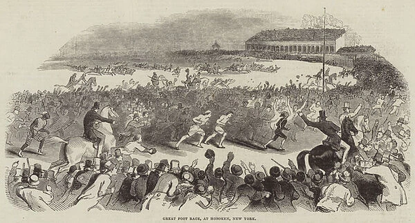 Great Foot Race, at Hoboken, New York (engraving)