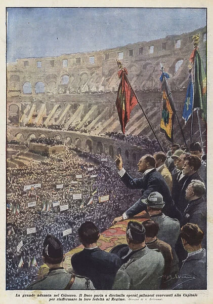 The Great Gathering in the Colosseum (Colour Litho)
