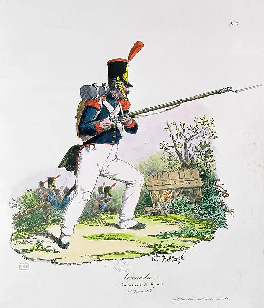 Grenadier Guard (coloured engraving)