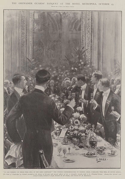 The Grenadier Guards Banquet at the Hotel Metropole, 27 October (litho)
