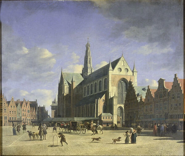 The Groote Markt (Big Market) Haarlem (oil on canvas)
