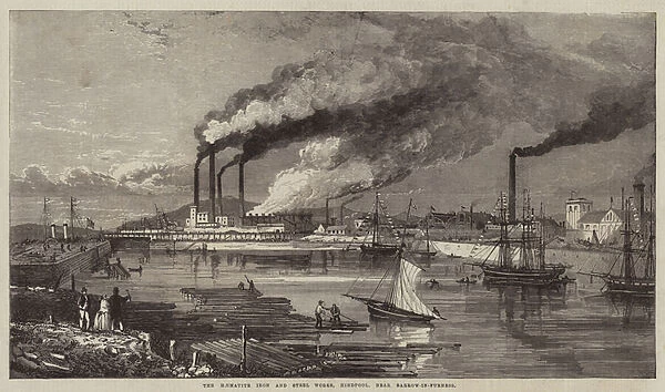 The Haematite Iron and Steel Works, Hindpool, near Barrow-in-Furness (engraving)