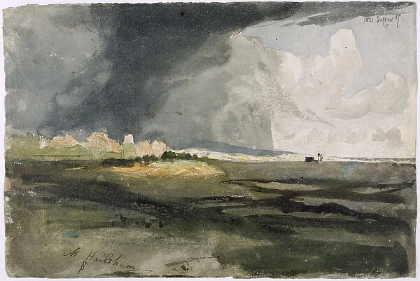 At Hailsham, Sussex: A Storm Approaching, 1821 (w  /  c over graphite on paper)