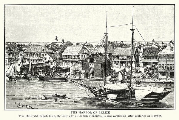 The Harbor of Belize (litho)