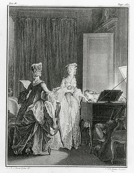 The Harpsichord, illustration from La Nouvelle-Heloise by Jean-Jacques Rousseau