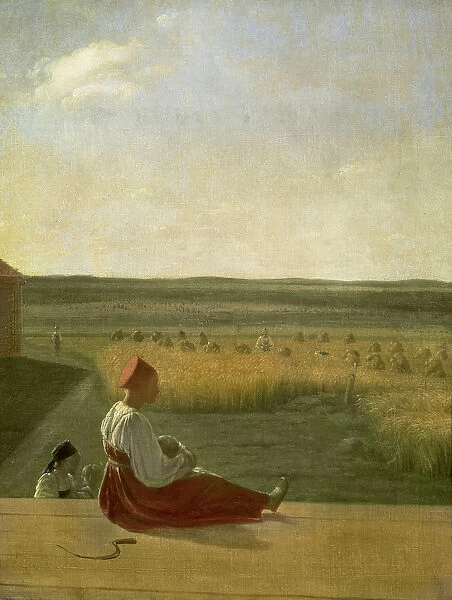 Harvesting in Summer, 1820s (oil on canvas)
