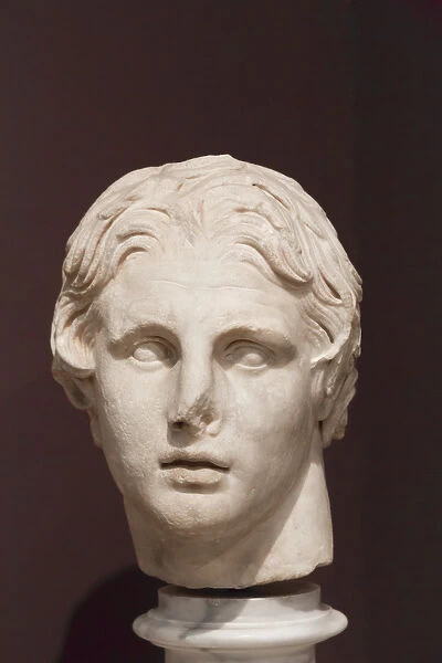 Head of Alexander the Great, first half of the 2nd century BC (marble)