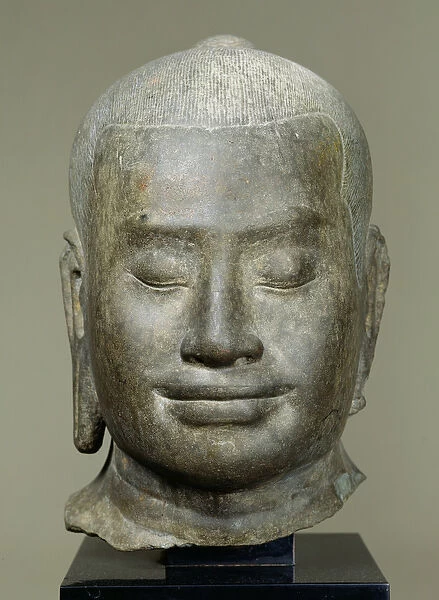 Head of King Jayavarman VII (r. 1181-c. 1220) (bronze)