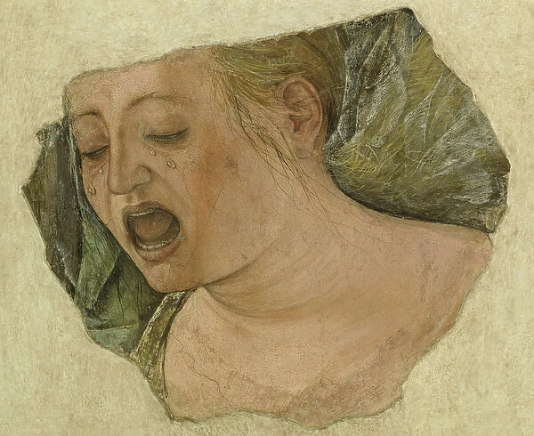 Head of Mary Magdalene Crying, from the Crucifixion (fresco)