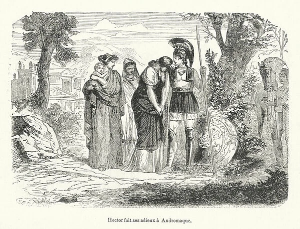 Hector fait ses adieux a Andromaque (engraving)