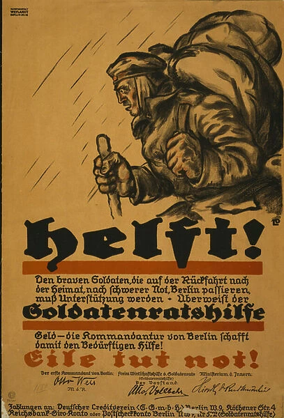 Help!, 1918 (colour litho)