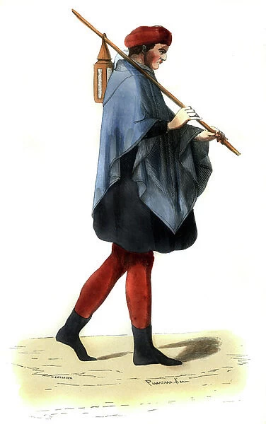Henchman - Italian costume of 14th century