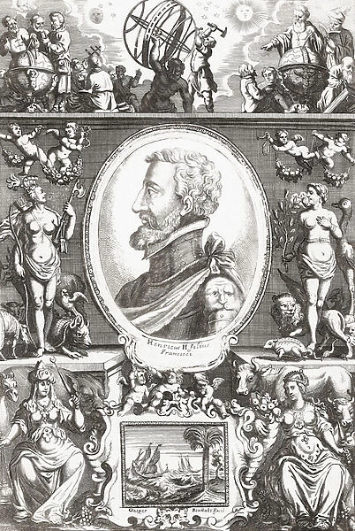 Henri II, or Henry II, King of France, portrait (engraving)