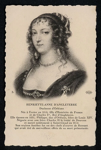 Henriette-Anne D Angleterre, Duchesse D Orleans (litho)